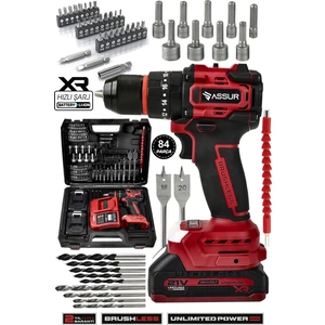 21V Çelik Mandren Kömürsüz Motor Darbeli Şarjlı Matkap Vidalama