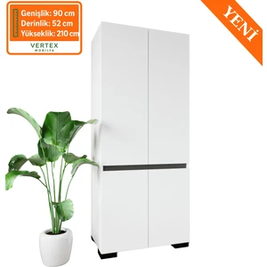 Floransa 4 Kapılı Flr-Ia2 Beyaz- Antrasit Gardırop