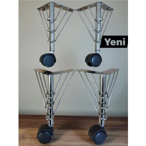 Tekerlekli Sehpa Masa Ayağı,akıllı Sehpa Ayağı, Sihirli Sehpa Ayağı Siyah 4 Adet 360 Derece 20 cm