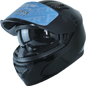 211-DV Full Face Kask Parlak Siyah