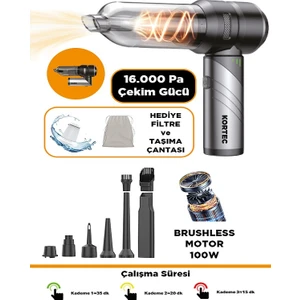 16.000 Pa Güçlü Yeni Model Portatif Vakumlu Kablosuz Üflemeli Mini Araç Süpürgesi