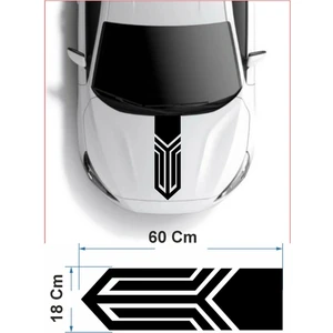 Araba Oto Kaput Şerit Sticker 00025