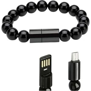 Asya Gümrük Malları Unisex Bilezik Şarj Kablosu, Bilezik Boncuklu Şarj Kablosu, Mikro USB  Dış Mekan Bilezik Kablosu 8 Pinli Şarj Kablosu, Taşınabilir Seyahat Şarj Kablosu, Samsung Android