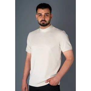 Zeki Özer Erkek Bej Yarım Boğazlı Soft T-Shirt