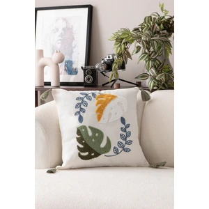 Comfort Punch Desenli Kırlent Kılıfı Kare Dekoratif Bohem Nakışlı Koltuk Yastık Kılıfı Panç 45X45