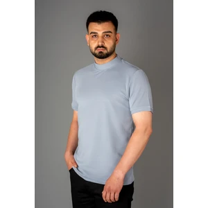 Zeki Özer Erkek Mavi Yarım Boğazlı Soft T-Shirt