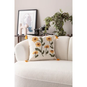 Comfort Punch Desenli Kırlent Kılıfı Kare Dekoratif Bohem Nakışlı Koltuk Yastık Kılıfı Panç 45X45