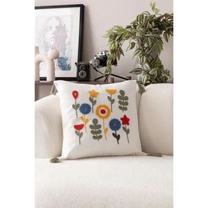 Comfort Punch Desenli Kırlent Kılıfı Kare Dekoratif Bohem Nakışlı Koltuk Yastık Kılıfı Panç 45X45