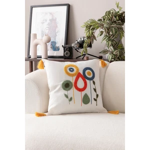 Comfort Punch Desenli Kırlent Kılıfı Kare Dekoratif Bohem Nakışlı Koltuk Yastık Kılıfı Panç 45X45