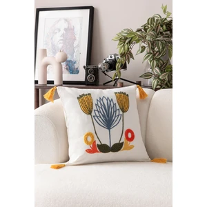 Comfort Punch Desenli Kırlent Kılıfı Kare Dekoratif Bohem Nakışlı Koltuk Yastık Kılıfı Panç 45X45