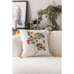 Comfort Punch Desenli Kırlent Kılıfı Kare Dekoratif Bohem Nakışlı Koltuk Yastık Kılıfı Panç 45X45