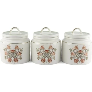 Mikasa Moor Mystic Floral 3lü Kavanoz Seti 13X14CM 500ML P366.106529
