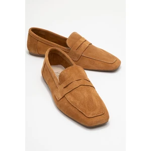 Morne Taba Süet Hakiki Deri Kadın Loafer Ayakkabı