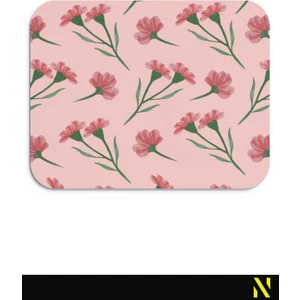 Pembe Çiçek Desenli Ergonomik Mouse Pad - 23 cm x 19 cm - Kaydırmaz Taban Ev ve Ofis Kullanımı Için Ideal Fare Altlığı Mousepad
