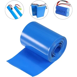 3 mt Pvc Isı Borusu Mavi Shrınk 75 mm 18650 Pil Yalıtım Isı Büzülme Kablo Kılıfı
