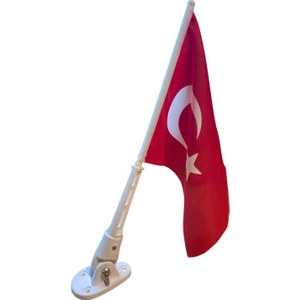 Tekne Bayrak Direği – Plastik - Tekne ve Botlar Için, 38 cm Uzunluk (Bayrak Dahil)