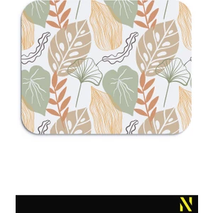 Soyut Yaprak Desenli Renkli Ergonomik Mouse Pad - 23 cm x 19 cm - Kaydırmaz Taban Ev ve Ofis Kullanımı Için Ideal Fare Altlığı Mousepad