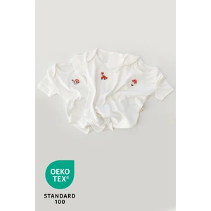 Forest 3lü %100 Pamuk Nakışlı Bebek Body Set