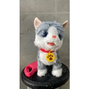 Şarjlı Müzikli Yürüyen Miyavlayan Yalayan Kuyruk Başını Sallayan Ses Kaydını Tekrarlayan Peluş Kedi