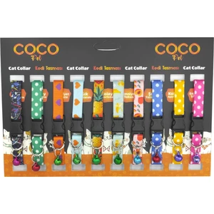 Güvenlik Kilitli Desenli Kedi Boyun Tasması 10 Adet Baskılı Kedi Tasma