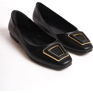 Sophıe Bağcıksız Ortopedik Rahat Taban Toka Detaylı Kadın Babet Ayakkabı St Siyah