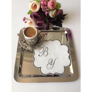 Kişiye Özel Harf Nakışlı Söz&nişan Mendili, Tepsi Örtüsü, Damat Kahve Peçetesi