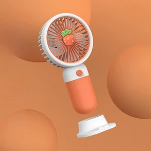 3 Kademeli Meyve Figürlü Mini Fan - USB Şarjlı Standlı Mini El Fanı (Havuç Figürlü)