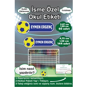 Ayza Tasarım Kalem Defter Kitap Etiketi İsim Etiketi Kişiye Özel Yapışkanlı Erkek Çocuk Okul Etiketi Kırtasiye