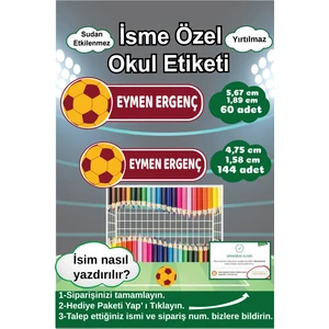 Ayza Tasarım Kalem Defter Kitap Etiketi İsim Etiketi Kişiye Özel Yapışkanlı Erkek Çocuk Okul Etiketi Kırtasiye