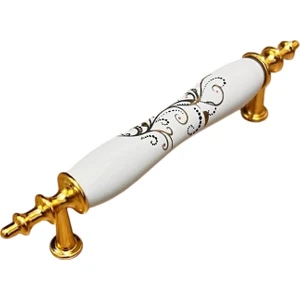 96MM (9.6cm) Öçlüsünde Porselen Çin Gülü Model Çekmece Kapak Kulbu