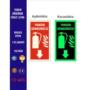 Fosforlu Yangın Tüpü Levhası (1 Adet)