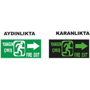 Yangın Çıkış Sağ Ok Fosforlu Levha