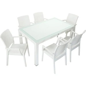 Elit 90X150 Elit Kollu Sandalye Camlı Masa Takımı