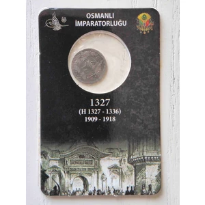 Osmanlı 5 Para Hatıra Kabında Nadir. 1909 Tarihli Nadir ve Temiz Durumda Osmanlı Para. Özel Hatıra Kabında Hatıra