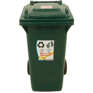 Plastik Çöp Ve Atık Konteyneri 120 lt Tekerlekli Eko