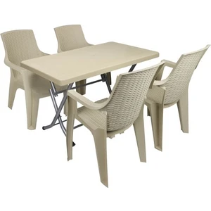 Zeugma 70x120 Katlanır Ayak 4 Kişilik Nibras Koltuk Masa Takımı Çölbeji