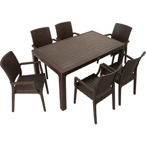 Elit Rattan 90x150 Elit Koltuk Masa Takımı KAHVERENGİ