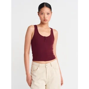 21158 Düğmeli Askılı Top-Bordo