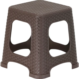 Sağlam Plastik Star Rattan Küçük Tabure (6 Adet) Kahverengi