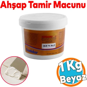 Ahşap Parke Tamir Dolgu Çizik Giderici Masif Kaplama Beyaz Renk 1 kg Boşluk Doldurucu Onarım Macunu
