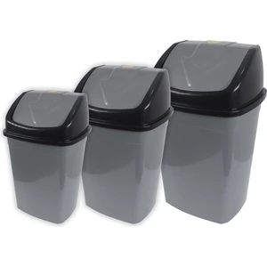 Plastik 3'Lü Klik Çöp Kovası Set (10-15-25 lt)