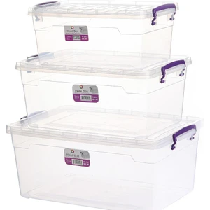 Hobi Box Yatay Saklama Kabı 3'lü Set 10-15-20 Lt