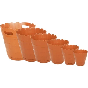 Sağlam Plastik Papatya Saksı 6'lı Set
