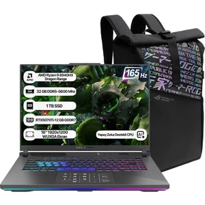 Rog Strix G16 G614PR-RV052 Amd Ryzen 9 8940HX 32GB 1tb SSD RTX5070TI-12GB Freedos 16" 165 Hz Wuxga Taşınabilir Bilgisayar