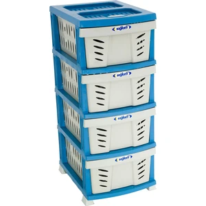 Sağlam Plastik Elegant Delikli Komidin (4 Çekmeceli Sebzelik) Mavi