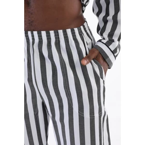 Alfa Aksesuar 03 4007 Uzun Kol Çizgili Gaffur Erkek Pijama Takım