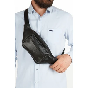 Hakiki Deri Ayarlanabilir Askı Crossbody Omuz Göğüs ve Bel Çantası NEW349 - Siyah