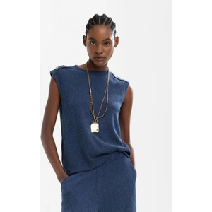 Düğmeli ve Dokulu Üst