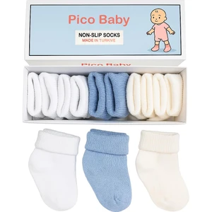 Organik Pamuk Unisex 5'li Kutulu Premium Yeni Doğan Bebek Çorabı