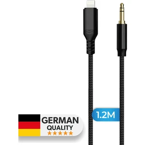 by Deji iPhone Lightning Aux 3.5mm Ses Kablosu 1.2m Stereo Ses